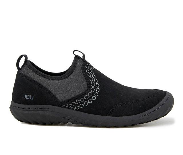 Women's JBU Lucky Casual Slip On Shoes in Black color