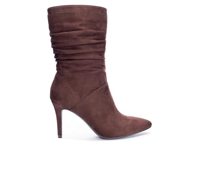Women's CL By Laundry Refine Chic Suede Mid Calf Boots in Brown color