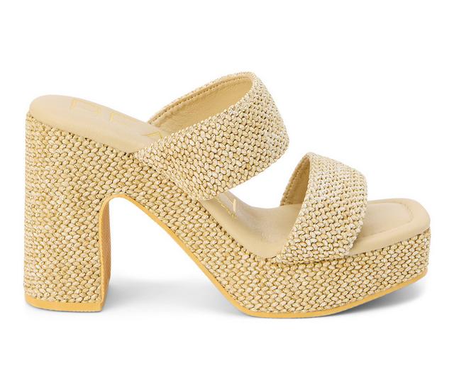 Women's Beach by Matisse Gem Block Heel Platform Sandals in Beige color