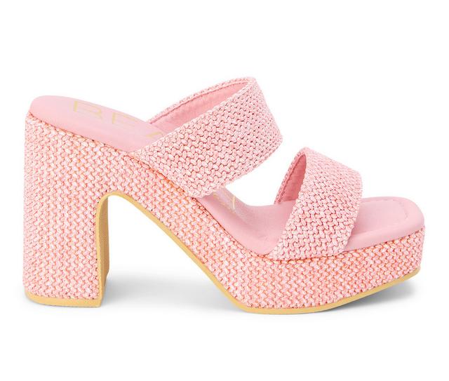 Women's Beach by Matisse Gem Block Heel Platform Sandals in Rose color