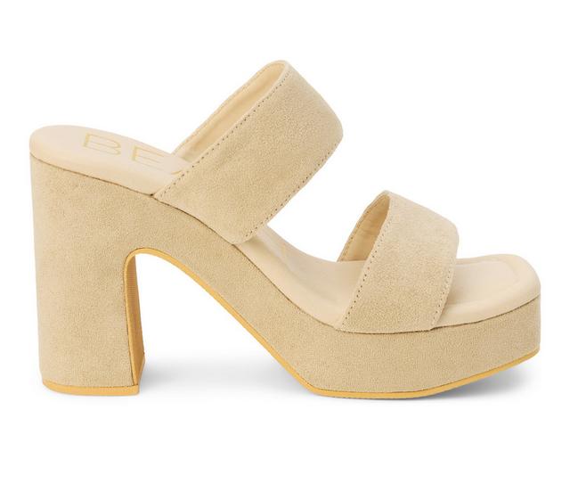 Women's Beach by Matisse Gem Block Heel Platform Sandals in Oat color