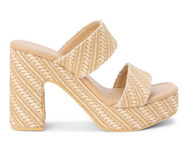 Women's Beach by Matisse Gem Block Heel Platform Sandals in Tan color