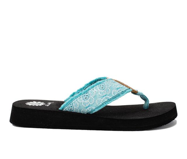 Women's Yellow Box Fabulous Flip-Flops in Lt Denim color