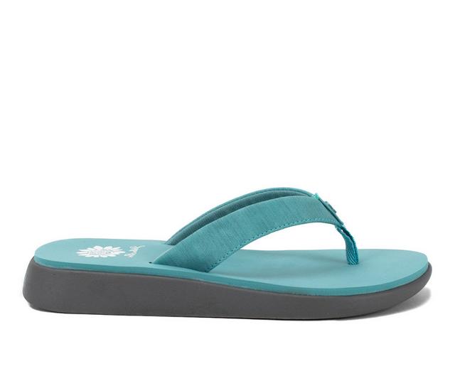Women's Yellow Box Ginza Flip-Flops in Turq color