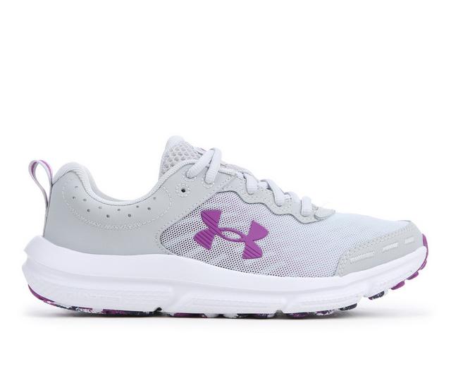 Women's Under Armour Charged Assert 10 Running Shoes in Wht/Pur Marble color