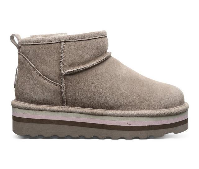 Women's Bearpaw Retro Shorty Platform Winter Boots in Stone color