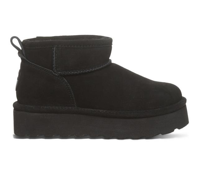 Women's Bearpaw Retro Shorty Platform Winter Boots in Black/Black color