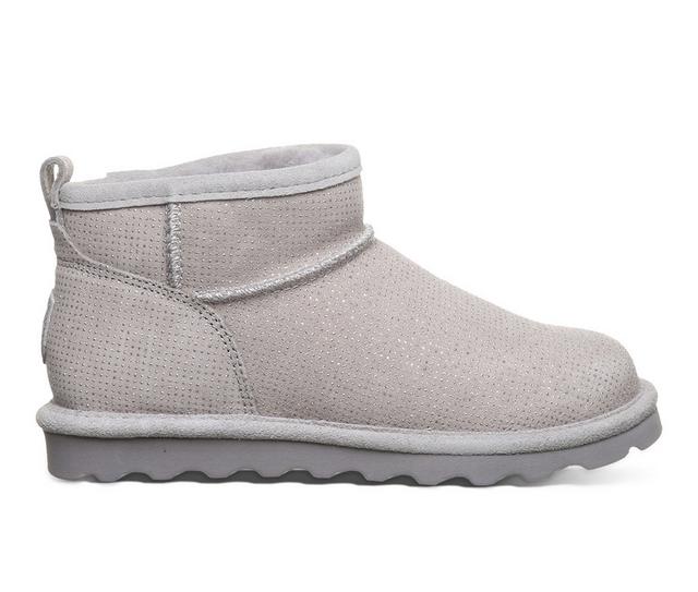 Women's Bearpaw Shorty Exotic Winter Boots in Grey Fog color