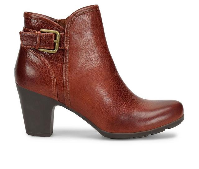 Women's Comfortiva Namari Heeled Booties in Rooibos Red color