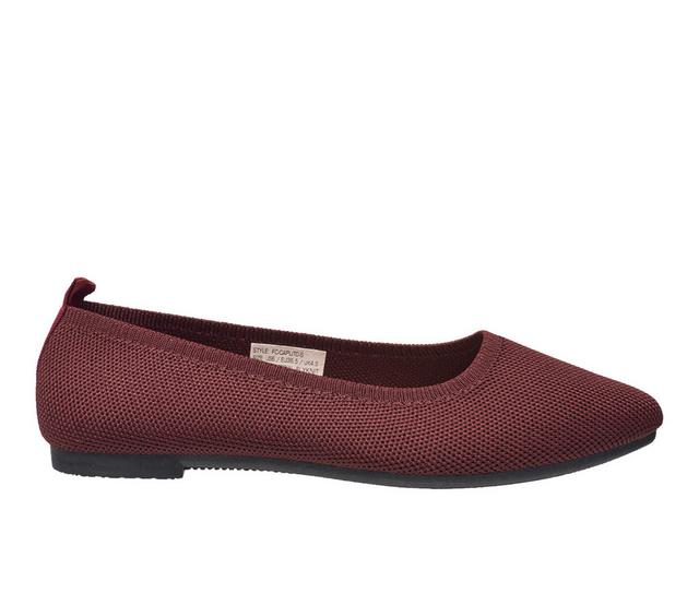 Women's French Connection Caputo Flats in Burgundy color