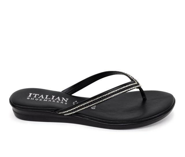 Women's Italian Shoemakers Minley Flip-Flops in Black color
