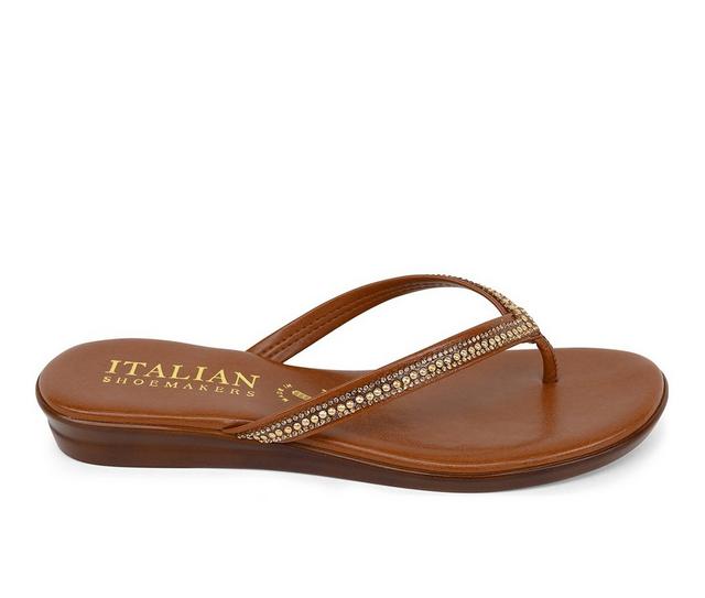 Women's Italian Shoemakers Minley Flip-Flops in Luggage color