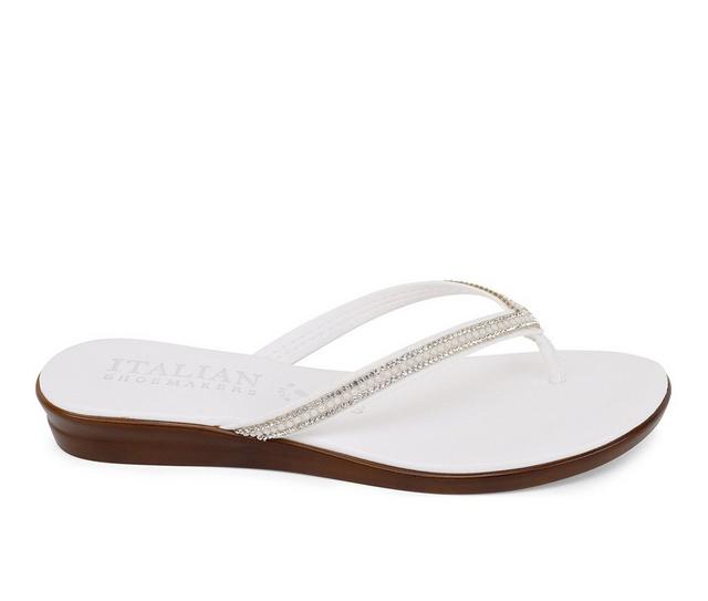 Women's Italian Shoemakers Minley Flip-Flops in White color