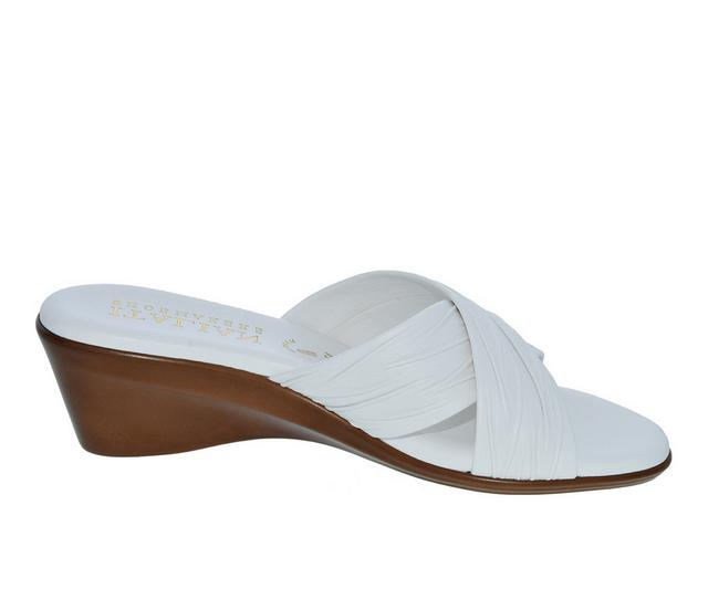 Women's Italian Shoemakers Kenny Wedge Sandals in White color