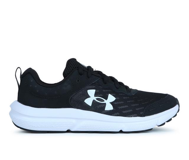 Boys' Under Armour Assert 10 Gradeschool Boys Running Shoes in Blk/Wht/Wht color