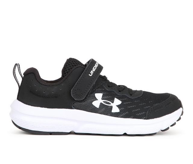 Boys' Under Armour Little Kid Assert 10 Preschool Running Shoes in Blk/Wht/Wht color