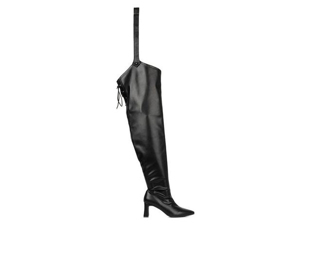 Women's Fashion to Figure Krista XWC Knee High Heeled Boots in Black Wide color