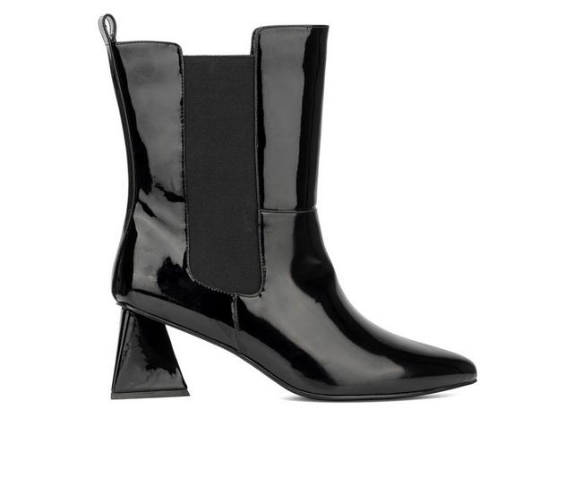 Women's Fashion to Figure Danica Wide Width Heeled Ankle Booties in Black Wide color