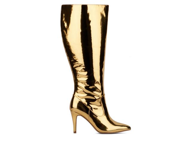 Women's Fashion to Figure Lisette XWC Knee High Boots in Gold Wide color