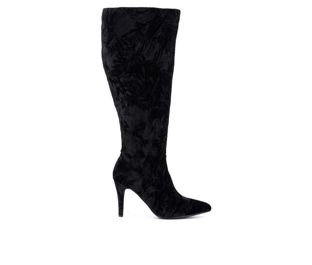 Women's Fashion to Figure Lisette XWC Knee High Boots in Black Velvet W color