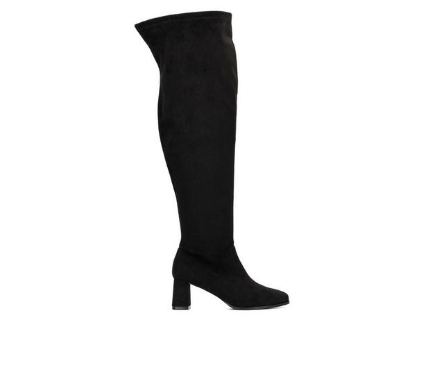 Women's Fashion to Figure Natalia XWC Over The Knee High Boots in Black Wide color