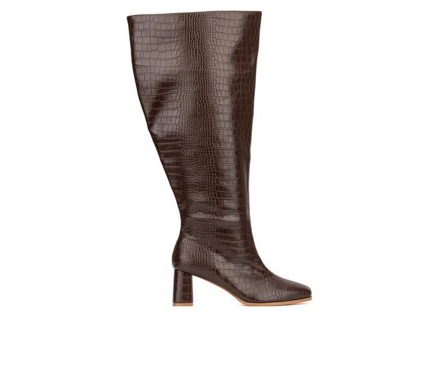 Women's Fashion to Figure Milan XWC Knee High Boots in Brown Wide color