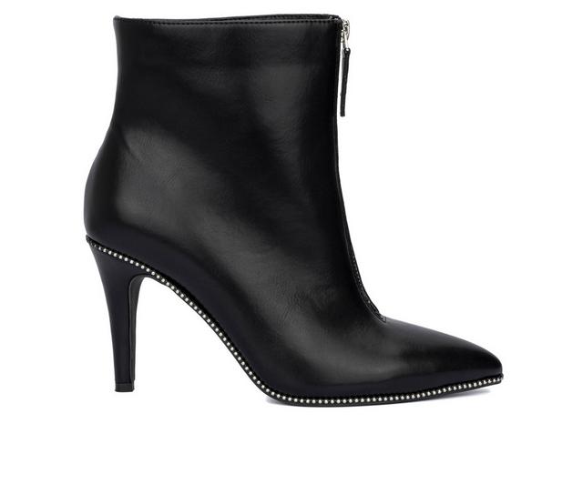 Women's Fashion to Figure Rider Wide Width Heeled Booties in Black Wide color