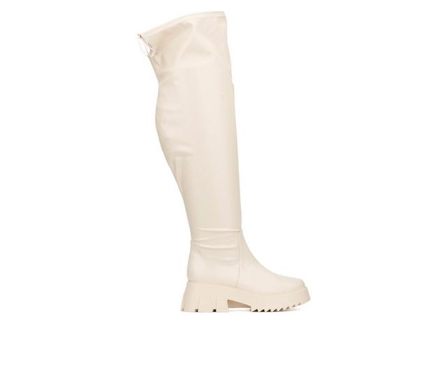 Women's Fashion to Figure Nadine XWC Over the Knee Boots in Bone Wide color