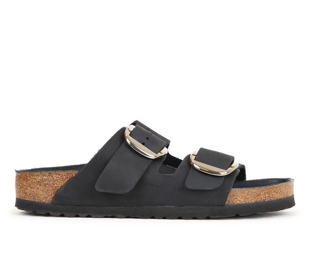 Women's Birkenstock Arizona Big Buckle Footbed Sandals in Black color