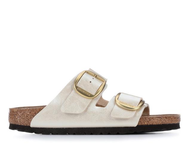 Women's Birkenstock Arizona Big Buckle Footbed Sandals in Graceful Pearl color