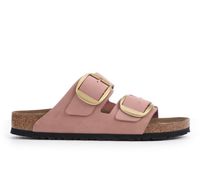 Women's Birkenstock Arizona Big Buckle Footbed Sandals in Old Rose color
