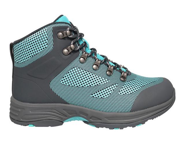 Women's Propet Conni Water Resistant Hiking Boot in Aqua/Grey color