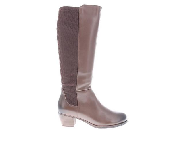 Women's Propet Talise Wide Calf Knee High Boots in Brown color