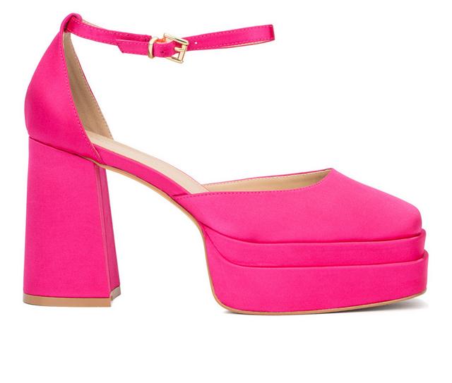 Women's Fashion to Figure Martine Wide Width Platform Pumps in Pink Wide color