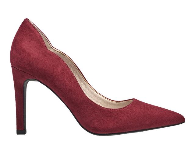Women's French Connection Scallop Pumps in Burgundy Suede color