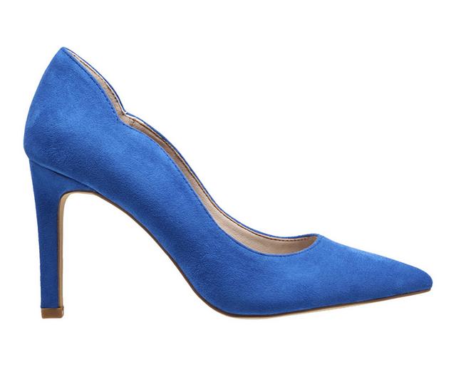 Women's French Connection Scallop Pumps in Royal Suede color