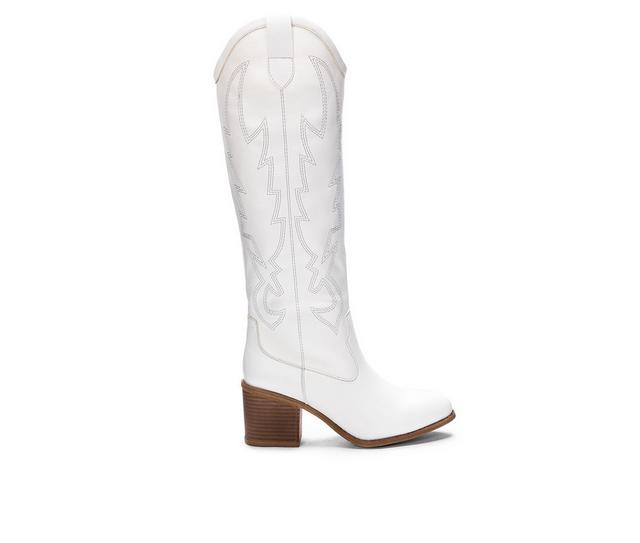 Women's Dirty Laundry Upwind Tall Western Boots in White color