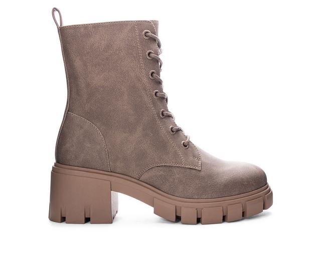 Women's Dirty Laundry Newz Lace Up Booties in Taupe color