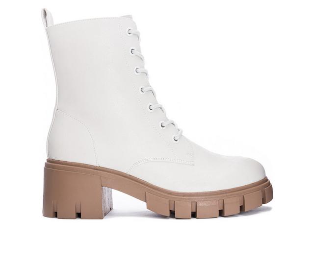 Women's Dirty Laundry Newz Lace Up Booties in White color