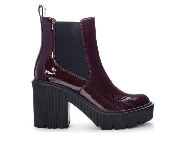 Women's Dirty Laundry Yikes Heeled Chelsea Booties in Wine color