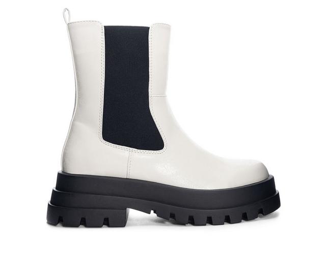 Women's Dirty Laundry Vines Mid Calf Chelsea Boots in White color