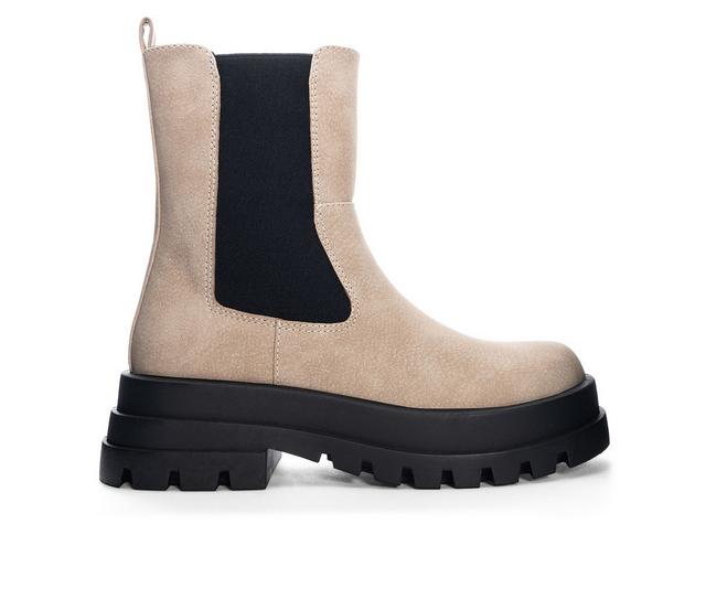 Women's Dirty Laundry Vines Mid Calf Chelsea Boots in Natural color