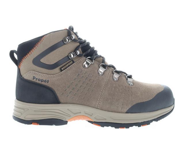 Men's Propet Conrad Waterproof Hiking Boots in Gunsmoke/Orange color