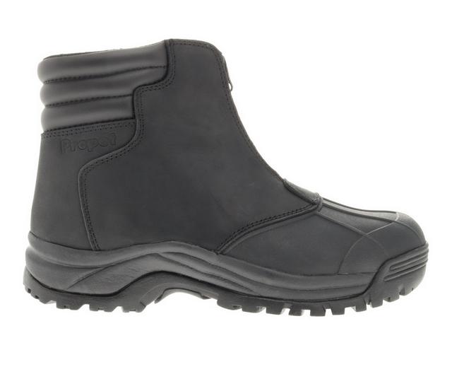 Men's Propet Blizzard Mid Zip Waterproof Winter Boots in Black color