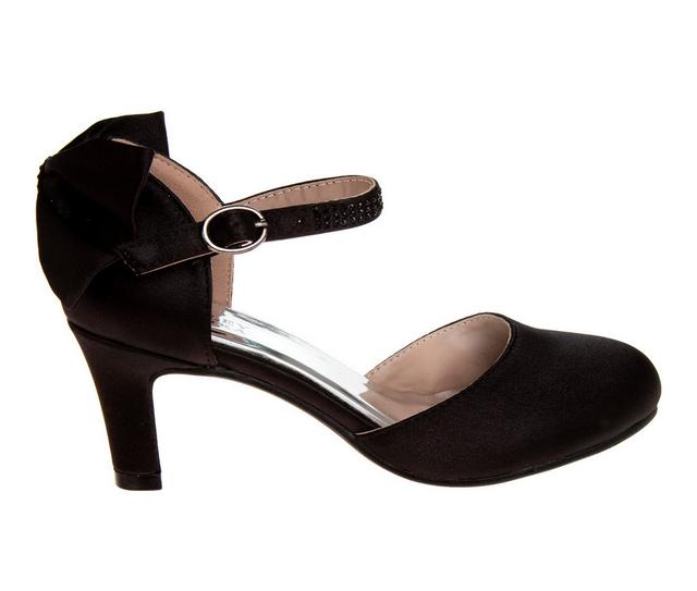 Girls' Badgley Mischka Little Kid & Big Kid Beatrice Special Occasion Shoes in Black Satin color