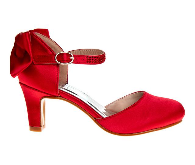 Girls' Badgley Mischka Little Kid & Big Kid Beatrice Special Occasion Shoes in Red Satin color