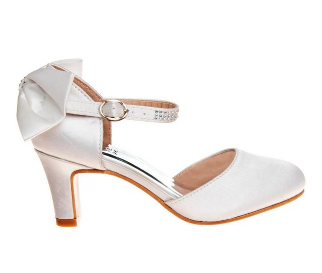 Girls' Badgley Mischka Little Kid & Big Kid Beatrice Special Occasion Shoes in White Satin color