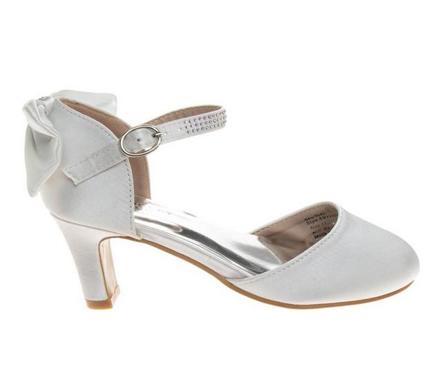 Girls' Badgley Mischka Little Kid & Big Kid Beatrice Special Occasion Shoes in White Satin color