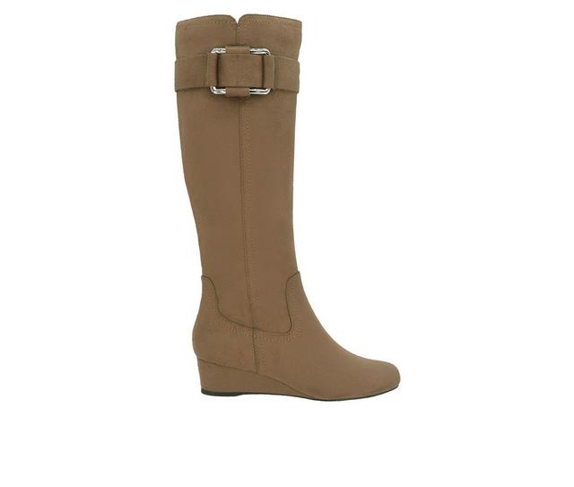 Women's Impo Genia Knee High Wedge Boots in Hummus color