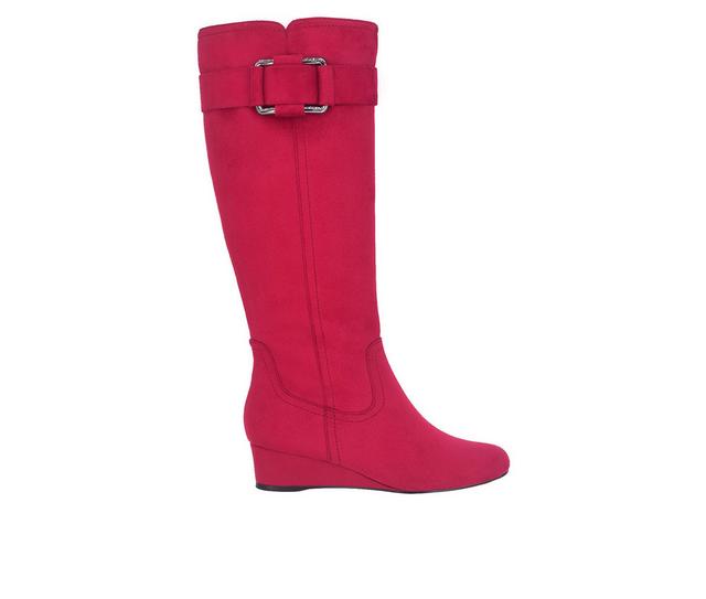 Women's Impo Genia Knee High Wedge Boots in Scarlet Red color